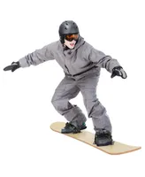 Costway Sledding Board Skiing Board W/Adjustable Foot Straps Winter Sports Snowboarding