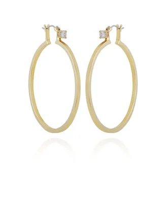 Vince Camuto Gold-Tone Cubic Zirconia Large Hoops Earrings