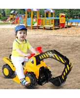 Costway Kids Toddler Ride On Excavator Digger Truck Scooter Seat Storage