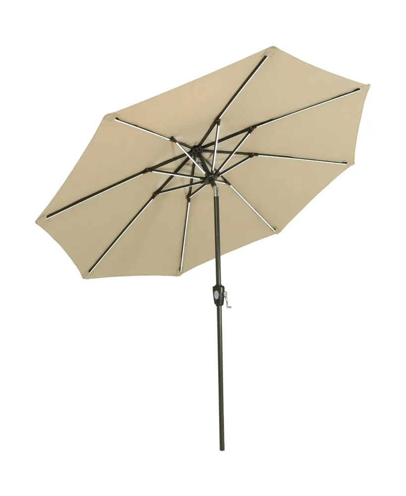 Sunnydaze Decor 9 ft Solar Sunbrella Patio Umbrella with Tilt - Beige