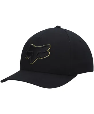 Men's Fox Black Epicycle 2.0 Yellow Logo Flex Hat