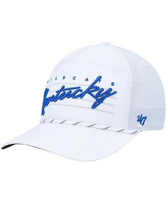 Men's '47 Brand White Kentucky Wildcats Downburst Hitch Trucker Snapback Hat