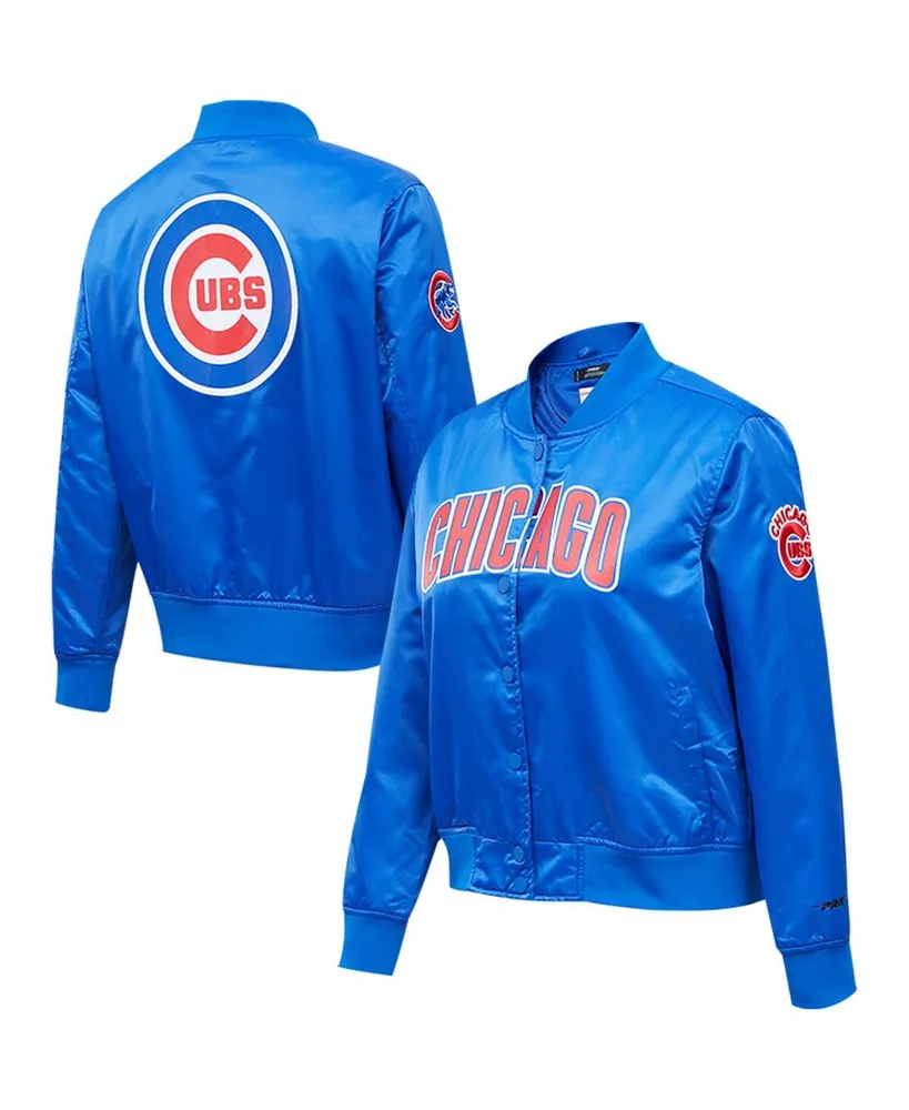 Women's Pro Standard Royal Chicago Cubs Satin Full-Snap Varsity Jacket