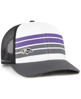 Big Boys and Girls '47 Brand White, Charcoal Baltimore Ravens Cove Trucker Snapback Hat