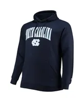 Men's Champion Navy North Carolina Tar Heels Big and Tall Arch Over Logo Powerblend Pullover Hoodie