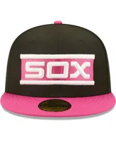 Men's New Era Black and Pink Chicago White Sox Comiskey Park 75th Anniversary Passion 59FIFTY Fitted Hat