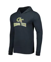 Men's Concepts Sport Navy, Charcoal Georgia Tech Yellow Jackets Meter Pullover Hoodie and Joggers Sleep Set