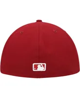 Men's New Era Cardinal Tampa Bay Rays White Logo 59FIFTY Fitted Hat