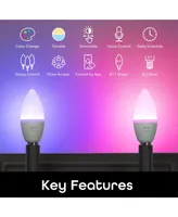 Geeni Prisma Plus Candle Wi-Fi Led Smart Bulb, B11 Candelabra, 4W, E12 Base 350lm Tunable and Dimmable Rgb Bulb, Compatible with Alexa and The Google