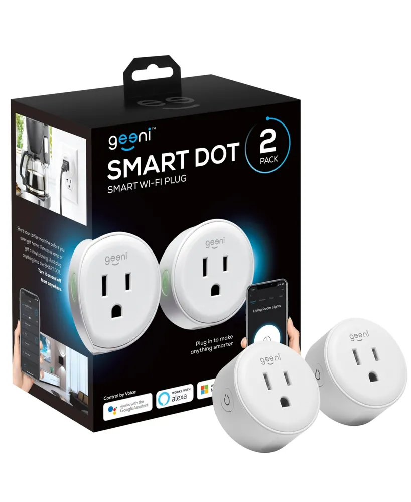 Geeni Dot Smart Wi-Fi Outlet Plug, White, (2 Pack) – No Hub Required – Works with Amazon Alexa and Google Assistant, Requires 2.4 GHz Wi-Fi