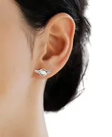 Star Wars Grogua Diamond Accent and Mother of Pearl Earrings (1/20 ct. t.w.) in Sterling Silver