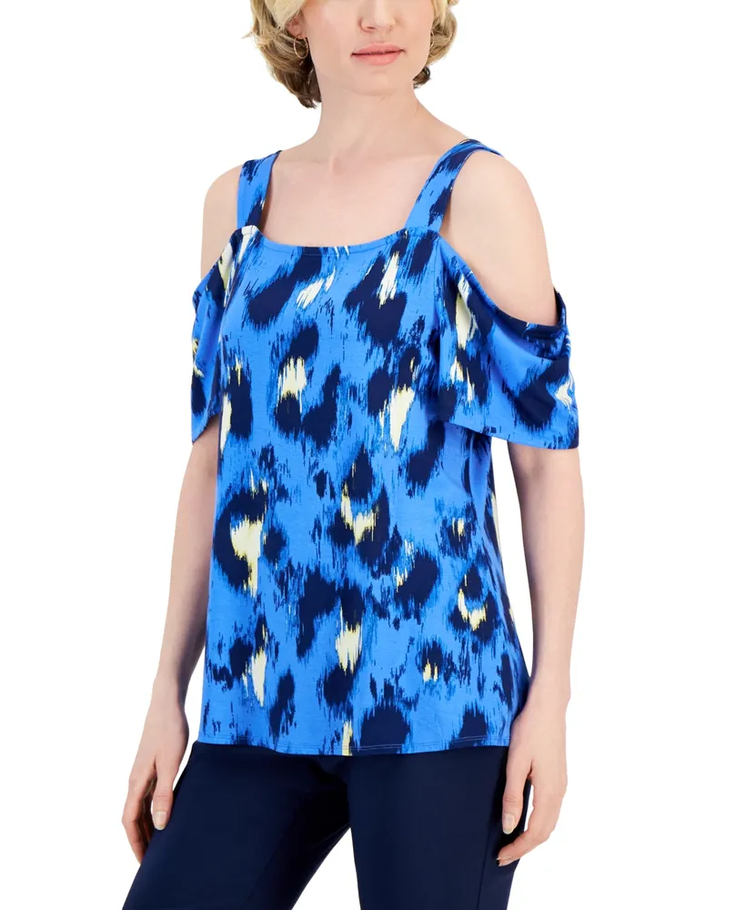 Jm Collection Women's Medallion-Print 3/4-Sleeve Top, Created for