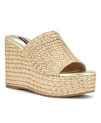 Nine West Women's Everie Woven High Platform Wedge Sandals