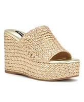 Nine West Women's Everie Woven High Platform Wedge Sandals