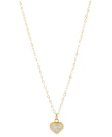 Children's Diamond Accent Heart Pendant Necklace in 14k Gold, 14" + 2" extender