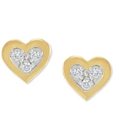 Children's Diamond Accent Heart Stud Earrings in 14k Gold