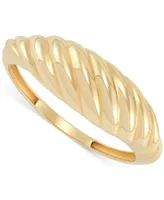 Italian Gold Polished Dome Croissant Ring in 10k Gold