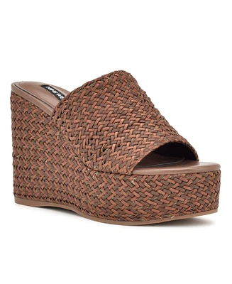 Nine West Women's Everie Woven High Platform Wedge Sandals