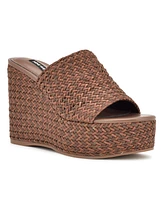 Nine West Women's Everie Woven High Platform Wedge Sandals