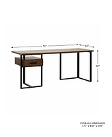 Helena Return Desk with 1 Cabinet - 2-Tone Finish