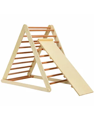 Costway Foldable Wooden Climbing Triangle Indoor Home Climber