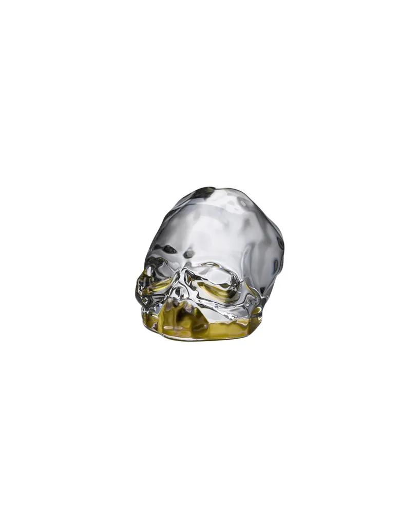 Nude Glass Memento Mori Faceted Skull Head Decor, Small