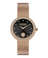 Versus Versace Women's Lea Crystal 2 Hand Quartz Rose Gold-Tone Stainless Steel Watch, 35mm