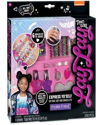 That Girl Lay Lay Express Yo Self Diy Nail Art Bracelets Kit Create 6 Bracelets, Make It Real, Nickelodeon, 209 Pieces, Coordinate Nails Bracelets For