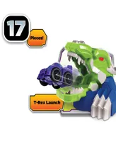 Supreme Machines Nkok Attack Launch Track T.Rex Rocket Bot 42021, 17 Piece Set, Purple Transforming 2-in-1 Car Robot, Easy Assembly