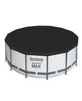 Steel Pro Bestway 14' x 42" Above Ground Pool Set 3440 Gallon, Outdoor Family Pool, Corrosion Puncture Resistant, Filter, Pump, Ladder Cover