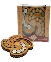 Egyptian Coin Trade Wooden Puzzle, High Difficulty, Brainteaser Challenge to Sort the Gold-Tone and Silver-Tone Coins into Different Columns
