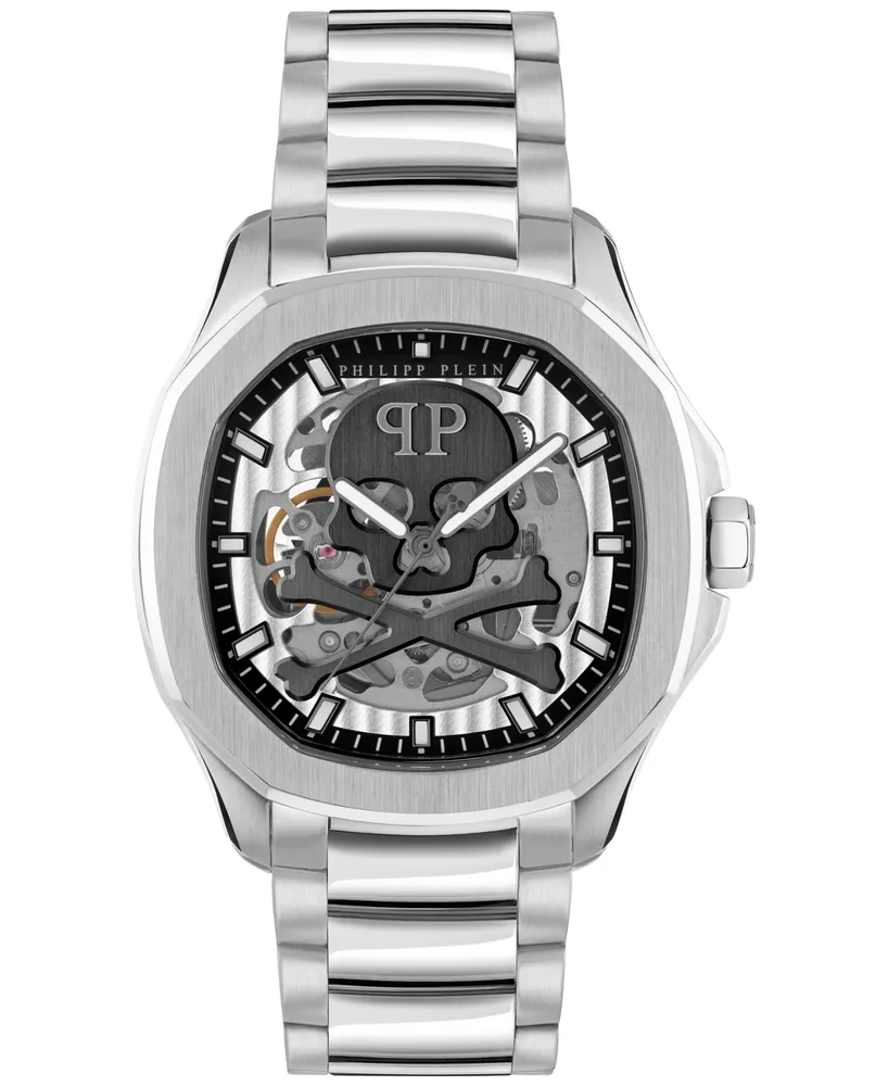 Philipp Plein Men's Automatic Skeleton Spectre Stainless Steel Bracelet Watch 42mm