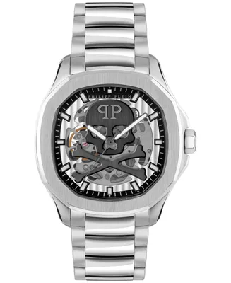 Philipp Plein Men's Automatic Skeleton Spectre Stainless Steel Bracelet Watch 42mm