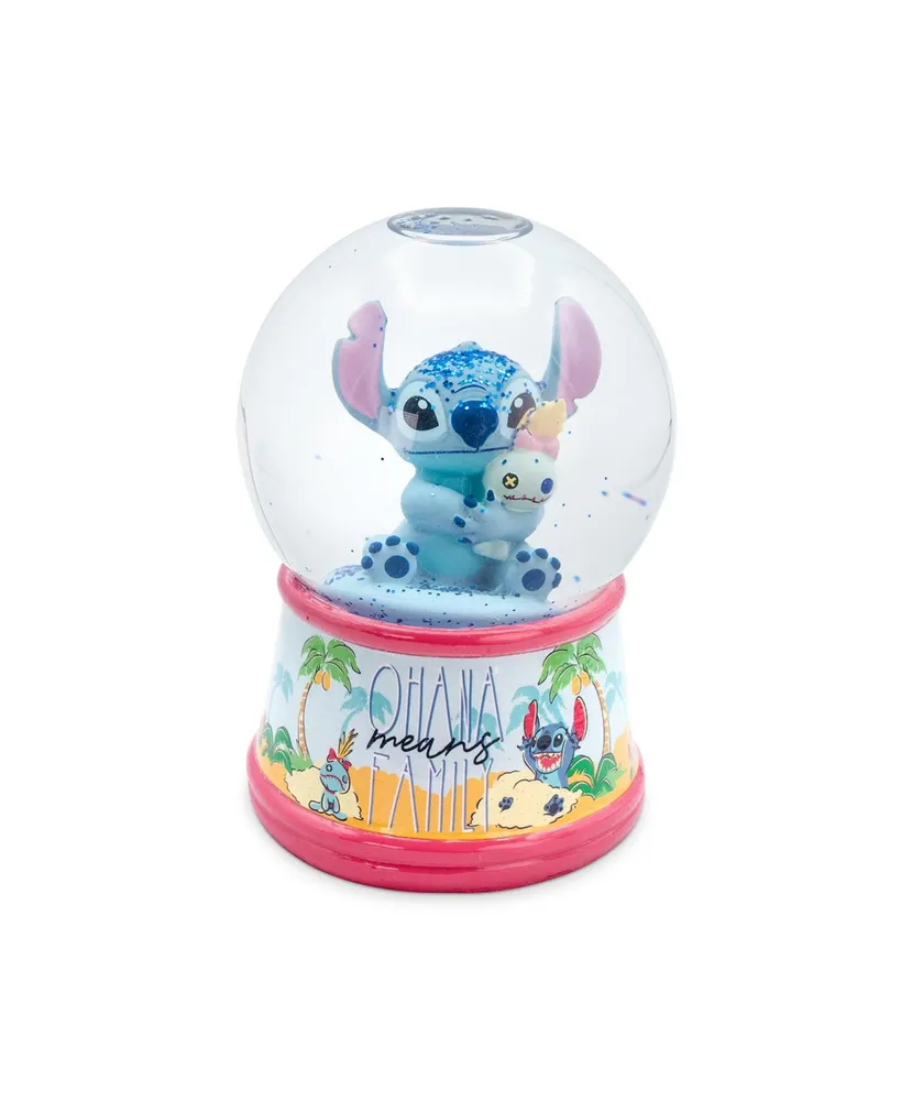 Silver Buffalo Disney Lilo & Stitch Ohana Light-Up Snow Globe with Swirling Glitter Display Decoration | Home Decor for Kids Room Essentials | Preciou