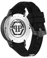 Philipp Plein Men's Automatic Plein Rich Black Silicone Strap Watch 46mm