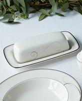 Noritake Dinnerware, Platinum Wave Covered Butter Dish
