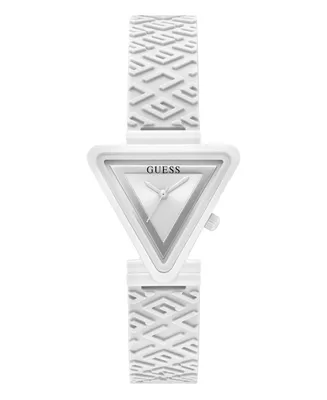 Guess Women's Analog White Silicone Watch 34mm