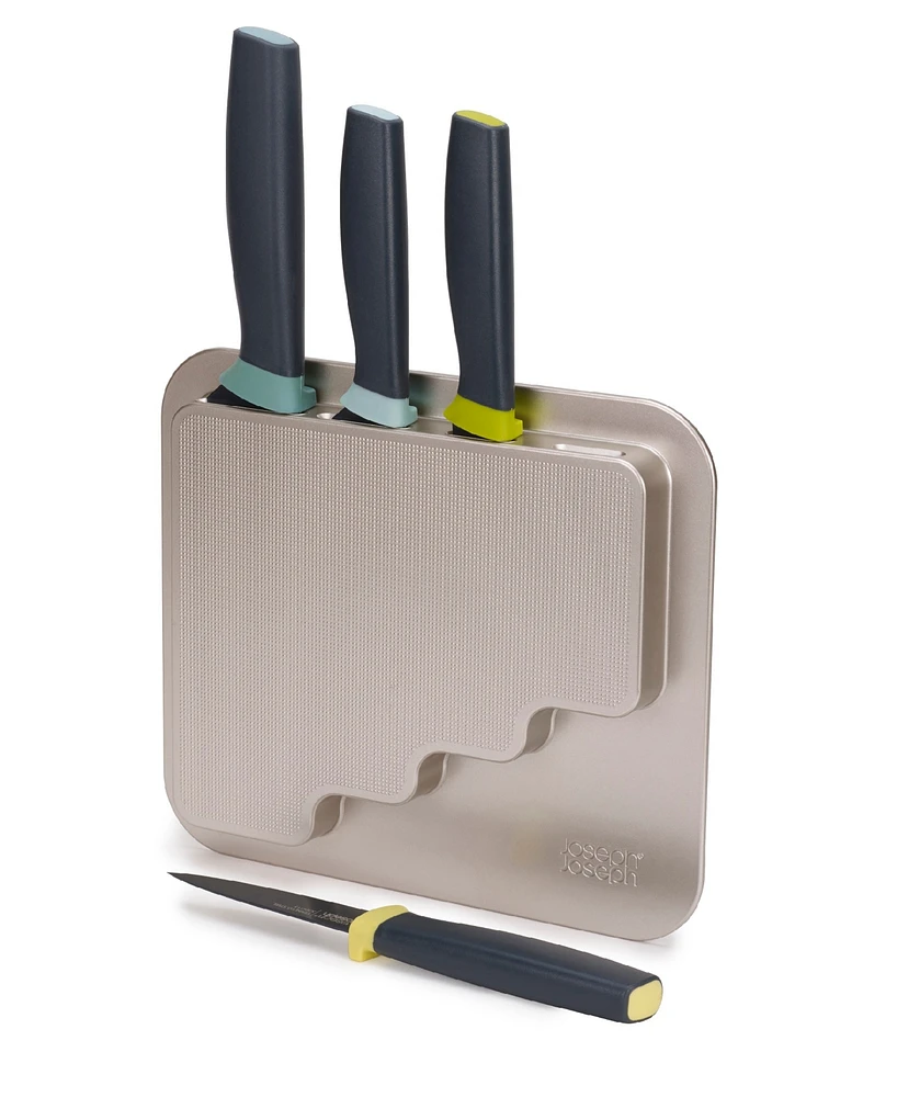 Joseph Joseph Door Store Knives 4-Piece Elevate Knife Set with in-Cupboard Storage Case