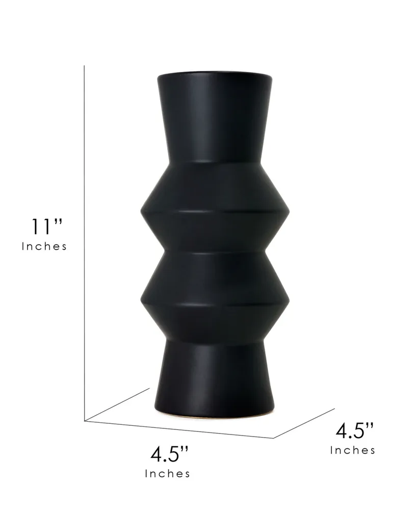 American Art Decor Contemporary Shaped Ceramic Vase, 11"