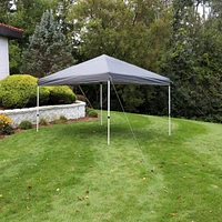 12 x 12 Foot Standard Pop Up Canopy with Carry Bag - Straight Leg Folding Outdoor Shade Shelter - Gray