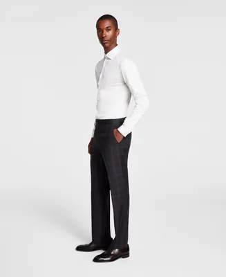 Michael Kors Men's Plaid Classic-Fit Wool-Blend Stretch Suit Separate Pants