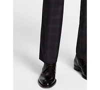 Michael Kors Men's Plaid Classic-Fit Wool-Blend Stretch Suit Separate Pants