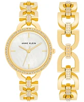 Anne Klein Women's Crystal Accent Bracelet Watch 31mm Gift Set