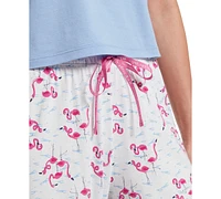 Hue Women's Sleepwell Printed Knit Capri Pajama Pant Made with Temperature Regulating Technology