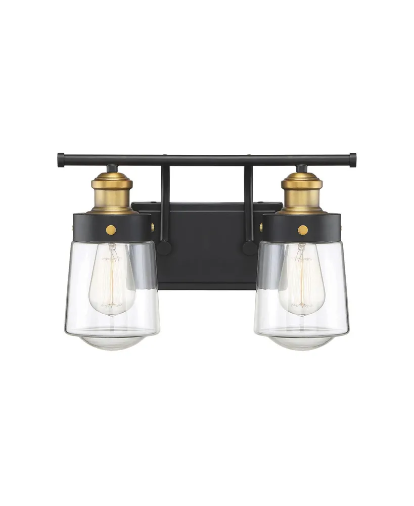 Savoy House Macauley -Light Bathroom Vanity Light in Vintage Black with Warm Brass