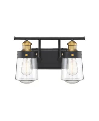 Savoy House Macauley -Light Bathroom Vanity Light in Vintage Black with Warm Brass