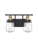 Savoy House Macauley -Light Bathroom Vanity Light in Vintage Black with Warm Brass