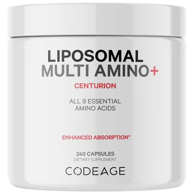 Codeage Liposomal Multi Amino+ Bcaa & Eaa Supplement, Free-Form Branched-Chain Amino Acids - 240ct