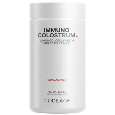 Codeage Colostrum Supplement, Immunoglobulin-Rich Grass-Fed Colostrum First Milking Capsules - 180ct