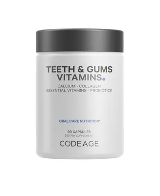 Codeage Teeth & Gums Vitamins + Oral Probiotics Supplement for Mouth Care - Dental Multivitamins - 90ct